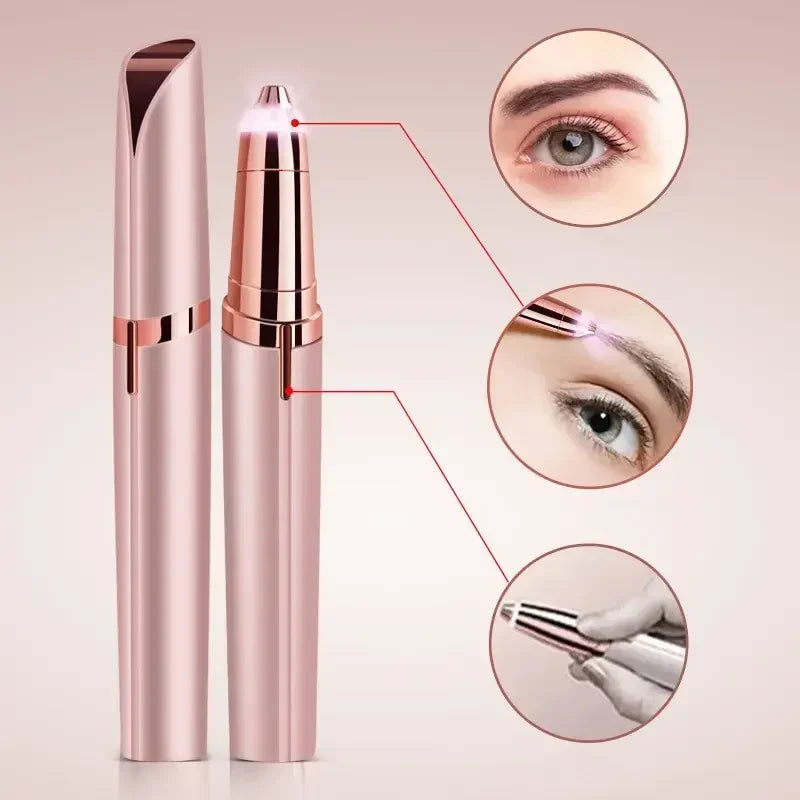 Women Electric Eyebrow Trimmer Eyebrow Shaper Pencil Face Hair Remover for Women Men Automatic Eyebrow Shaver Makeup Pocketknife