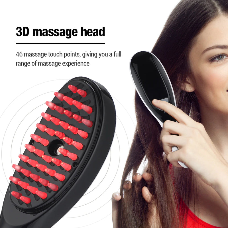 Sonic Vibration Scalp Massage Comb Light Therapy Head Massage Comb Anti Hair Loss Anion Spray Hair Growth Brush Stress Relief