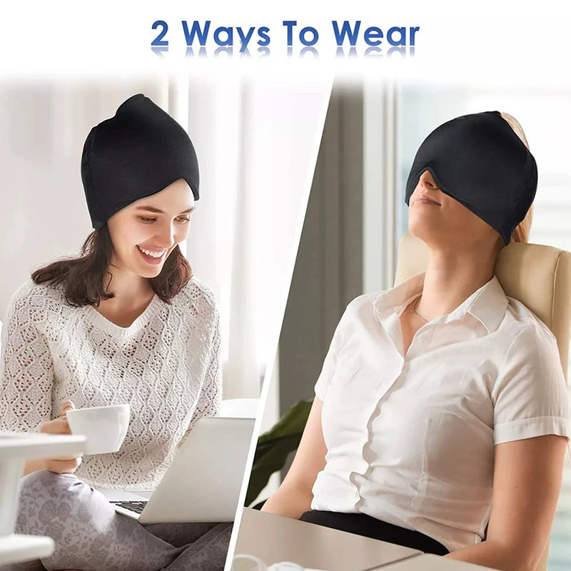 Reusable Head Ice Pack Adjustable Gel Cold Pack Head Wrap Migraine Relief & Tension Headache Relief Migraine Cap Head Massager