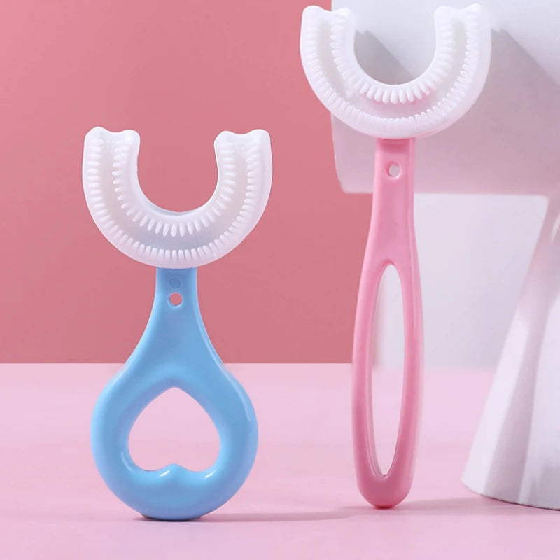 Baby Toothbrush Children 360 Degree U-shaped Child Toothbrush Teethers Baby Brush Silicone Kids Teeth Oral Care Cleaning