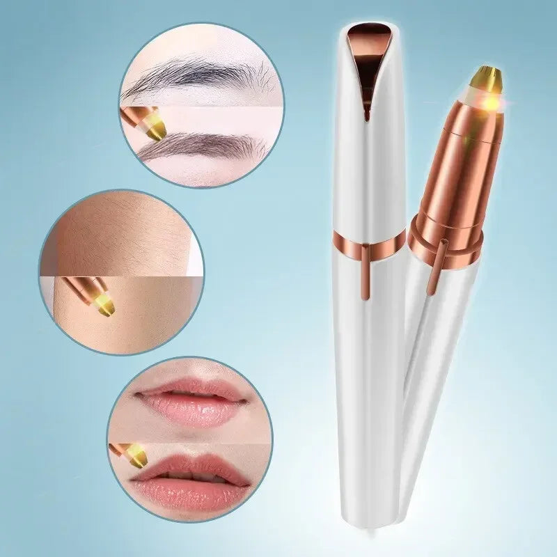 Women Electric Eyebrow Trimmer Eyebrow Shaper Pencil Face Hair Remover for Women Men Automatic Eyebrow Shaver Makeup Pocketknife